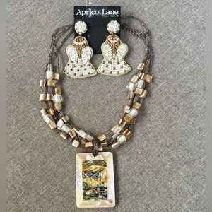 Apricot Lane earrings and vintage necklace set